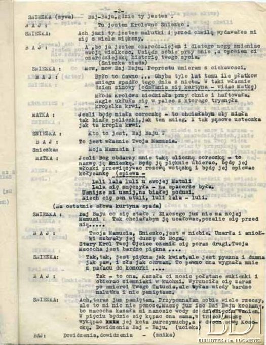 Dokument ze zbiorów Teatru Kukiełkowego Baj-Baju / Documento de la colección del Teatro de Títeres Baj-Baju