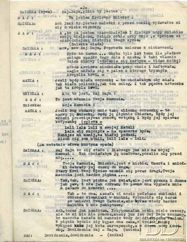Dokument ze zbiorów Teatru Kukiełkowego Baj-Baju / Documento de la colección del Teatro de Títeres Baj-Baju