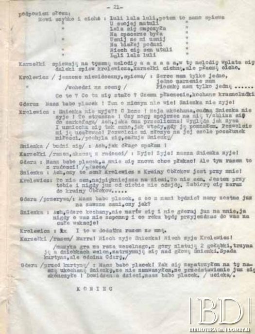 Dokument ze zbiorów Teatru Kukiełkowego Baj-Baju / Documento de la colección del Teatro de Títeres Baj-Baju