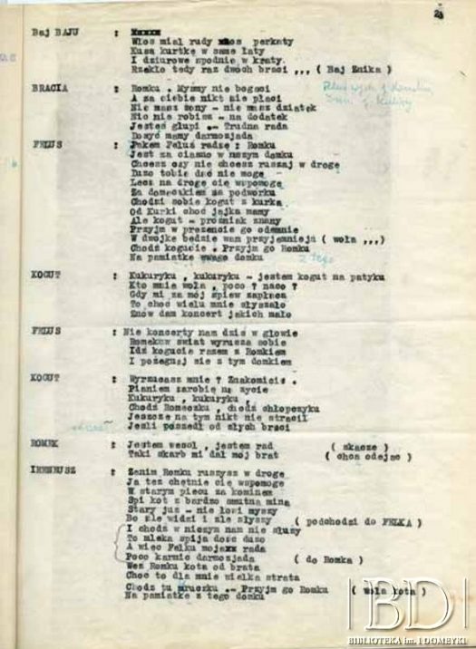 Dokument ze zbiorów Teatru Kukiełkowego Baj-Baju / Documento de la colección del Teatro de Títeres Baj-Baju