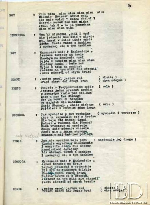 Dokument ze zbiorów Teatru Kukiełkowego Baj-Baju / Documento de la colección del Teatro de Títeres Baj-Baju