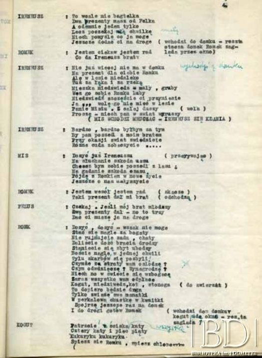 Dokument ze zbiorów Teatru Kukiełkowego Baj-Baju / Documento de la colección del Teatro de Títeres Baj-Baju