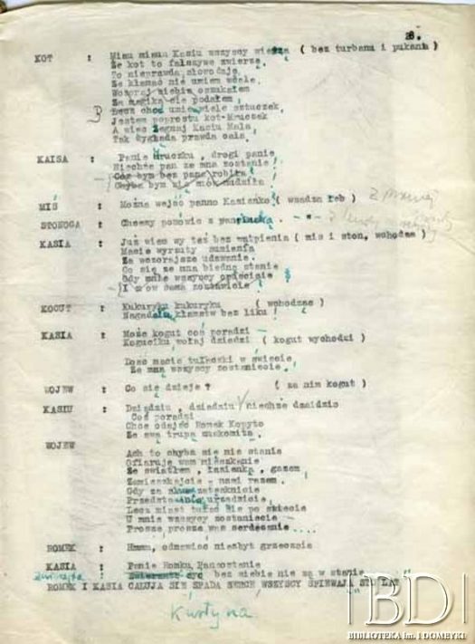 Dokument ze zbiorów Teatru Kukiełkowego Baj-Baju / Documento de la colección del Teatro de Títeres Baj-Baju