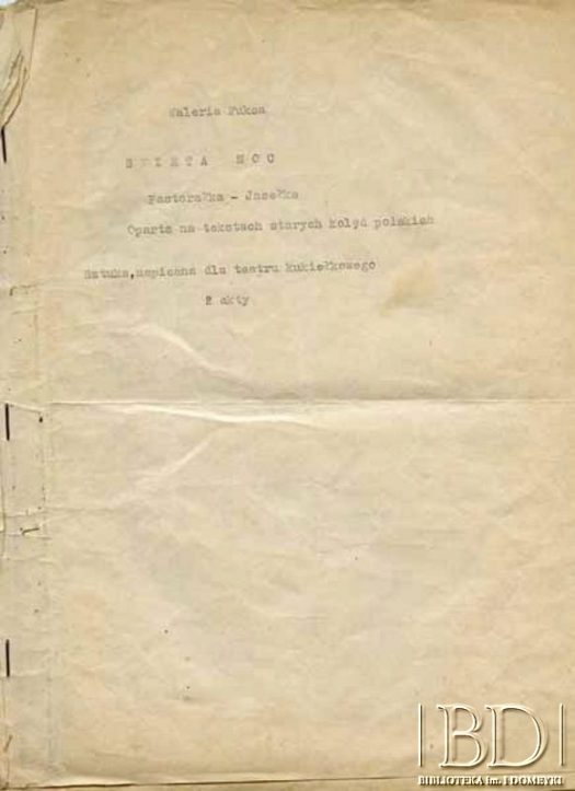 Dokument ze zbiorów Teatru Kukiełkowego Baj-Baju / Documento de la colección del Teatro de Títeres Baj-Baju