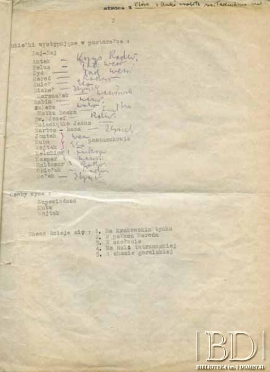 Dokument ze zbiorów Teatru Kukiełkowego Baj-Baju / Documento de la colección del Teatro de Títeres Baj-Baju