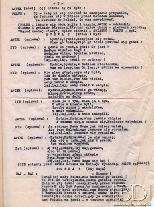 Dokument ze zbiorów Teatru Kukiełkowego Baj-Baju / Documento de la colección del Teatro de Títeres Baj-Baju