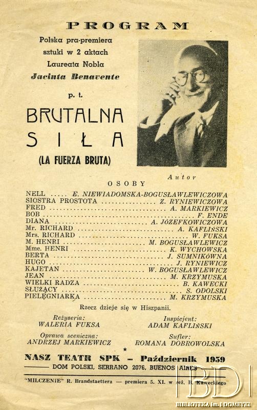 Dokument ze zbiorów Naszego Teatru / Documento de la colección de Nuestro Teatro