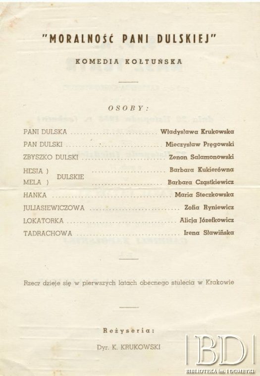 Dokument ze zbiorów Naszego Teatru / Documento de la colección de Nuestro Teatro