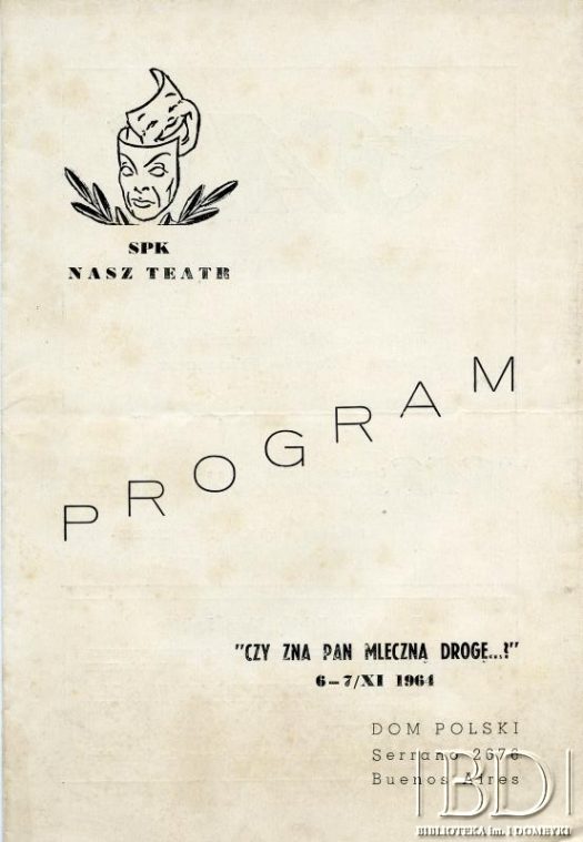 Dokument ze zbiorów Naszego Teatru / Documento de la colección de Nuestro Teatro