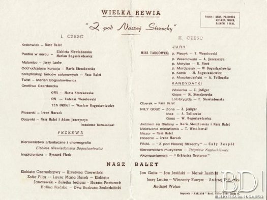 Dokument ze zbiorów Naszego Teatru / Documento de la colección de Nuestro Teatro