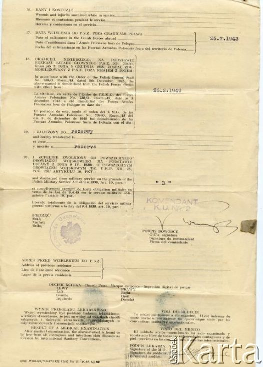 Dokument ze zbiorów Archiwum Ojców Franciszkanów w Polskiej Misji Katolickiej w Martin Coronado / Documento del Archivo de los Padres Franciscanos en la Misión Católica Polaca en Martin Coronado.